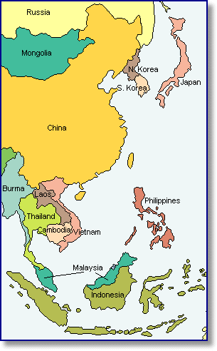 map of eastern Asia