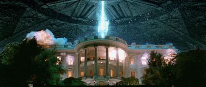 The White House being blown up by aliens